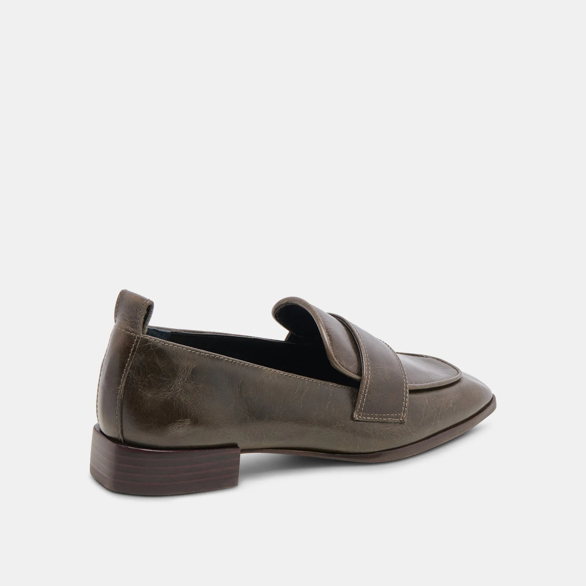 NYGEL LOAFERS CUIR VERT OLIVE FONCÉ