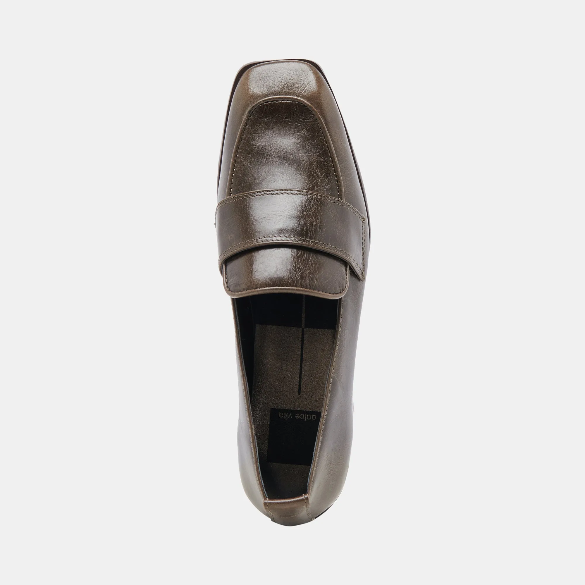 NYGEL LOAFERS CUIR VERT OLIVE FONCÉ