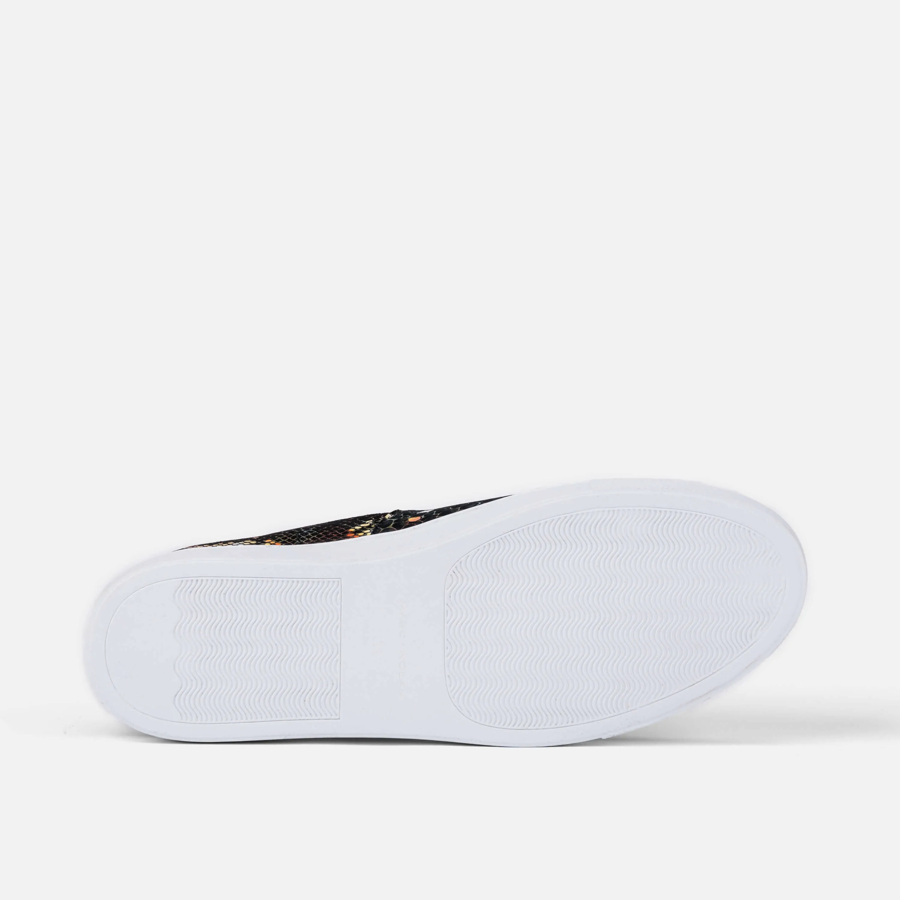 Odell Mocassins Sneakers en Cuir de Serpent Noir Belge