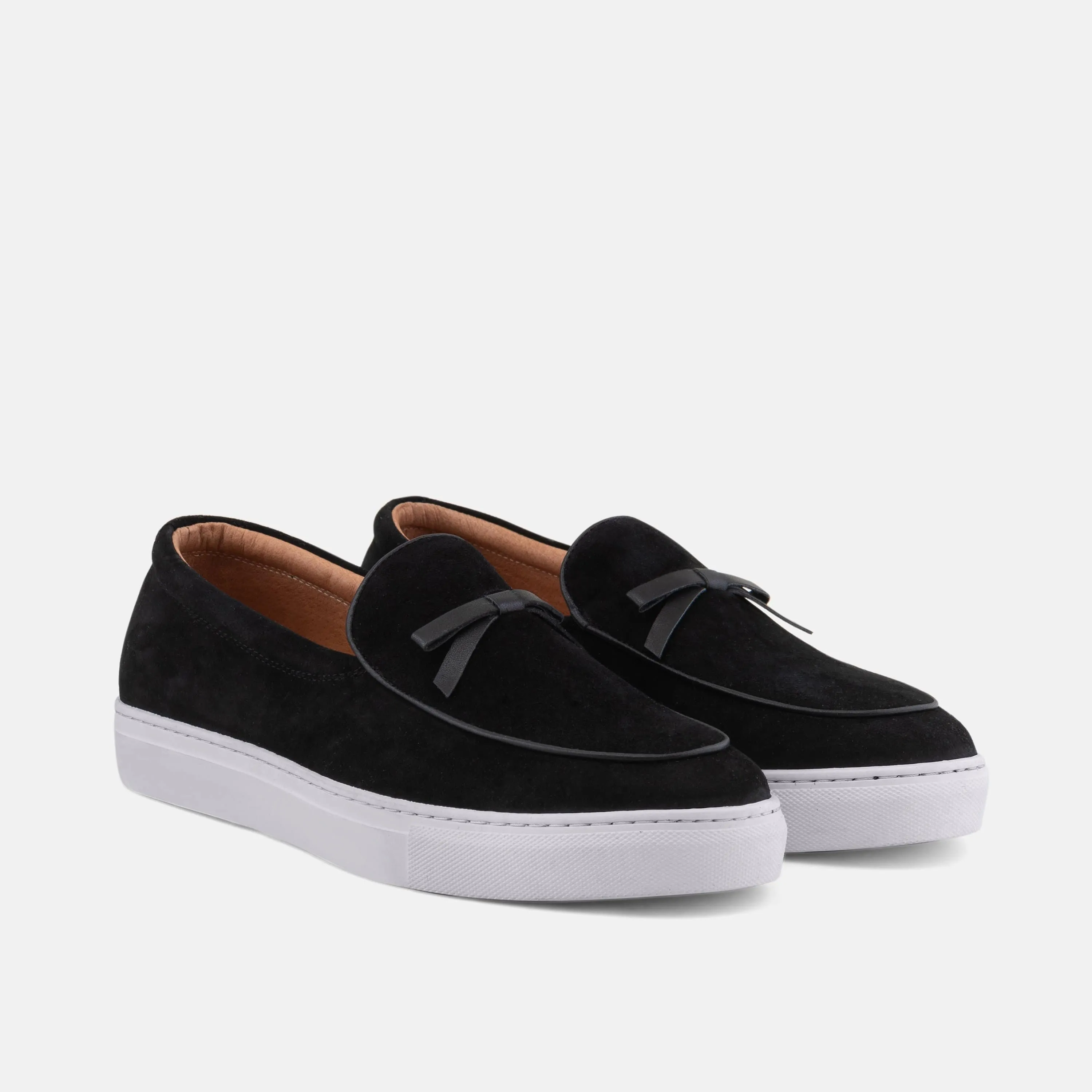 Chaussures Sneakers Mocassins Odell en Suède Noir Belge