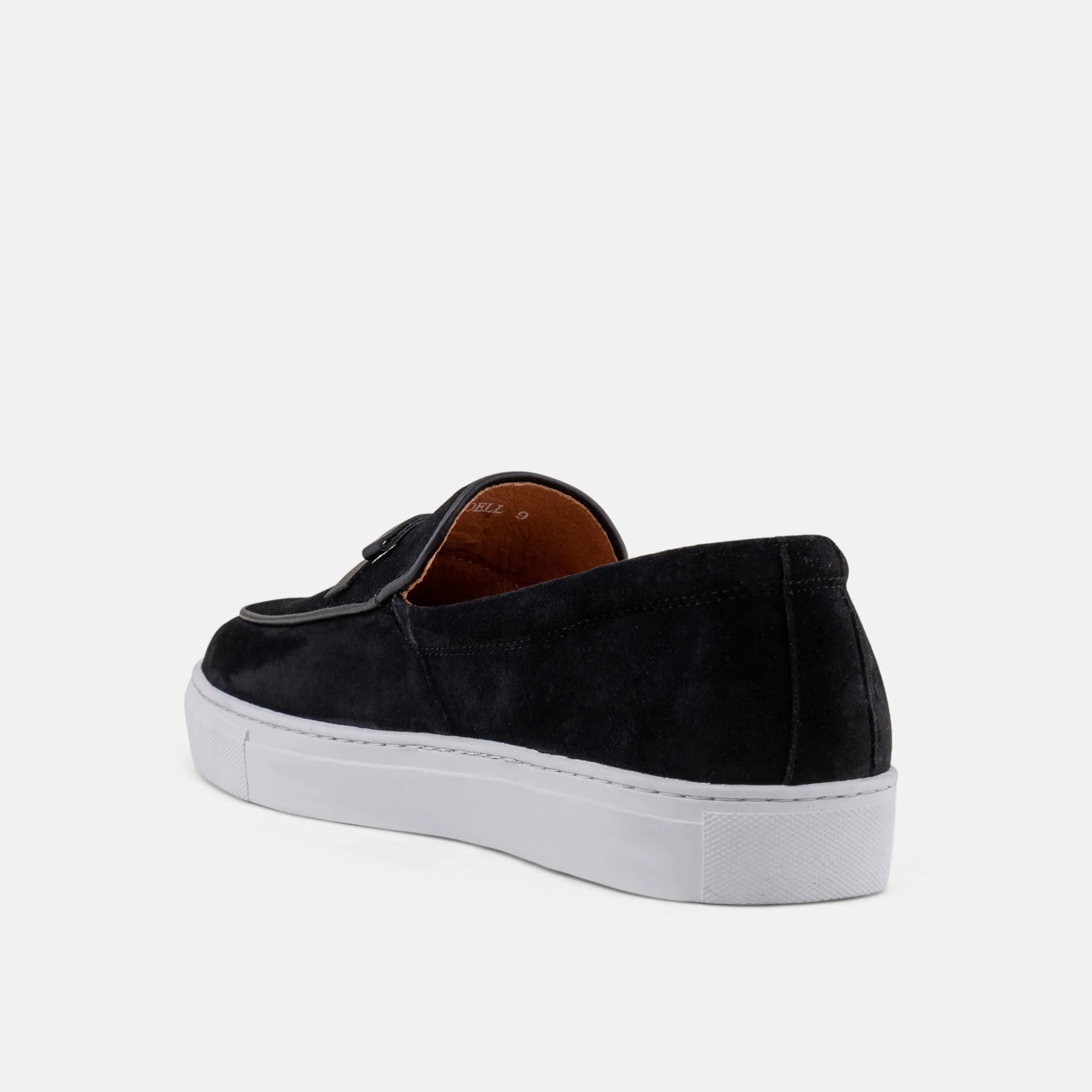 Chaussures Sneakers Mocassins Odell en Suède Noir Belge