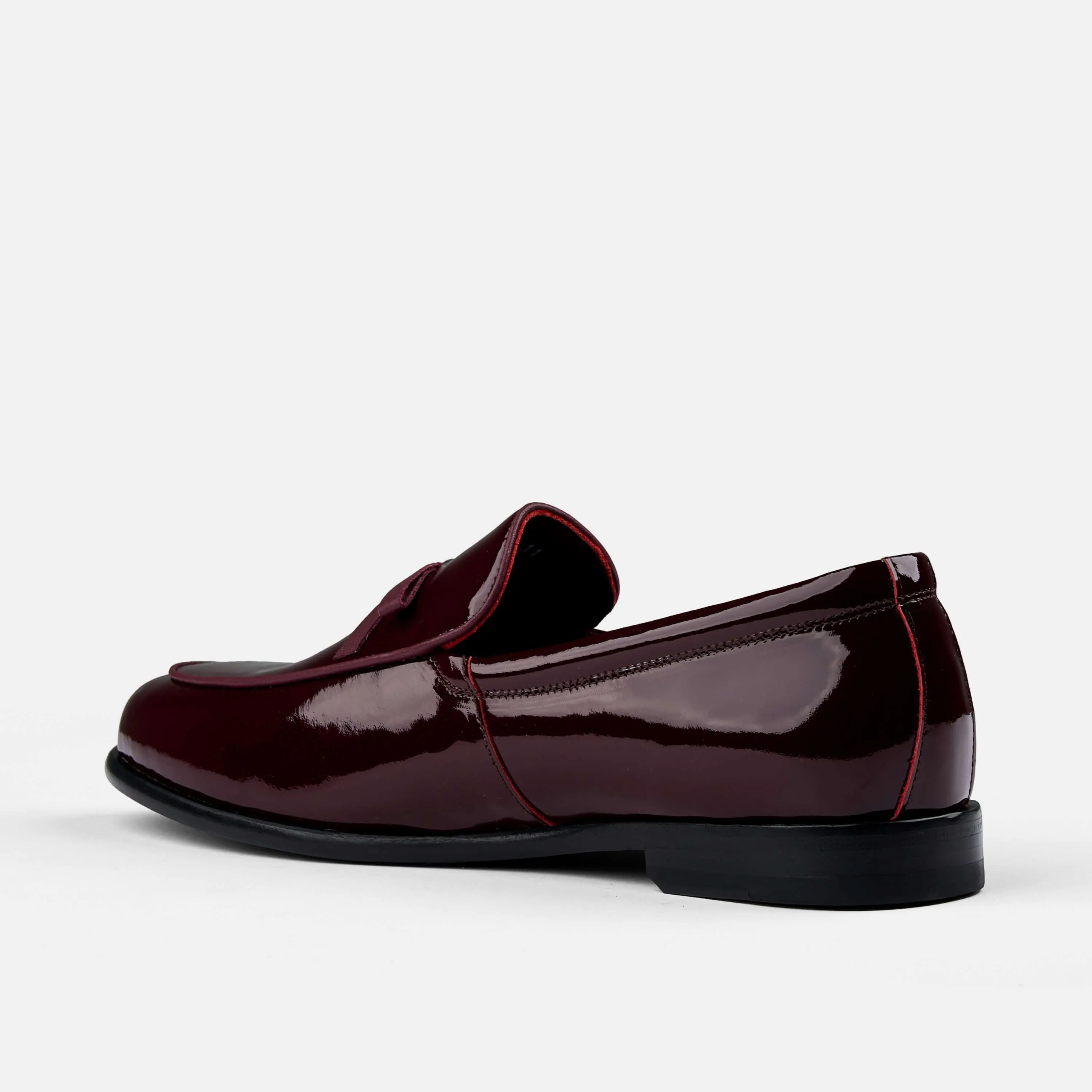 Mocassins belges Odell en cuir verni bordeaux