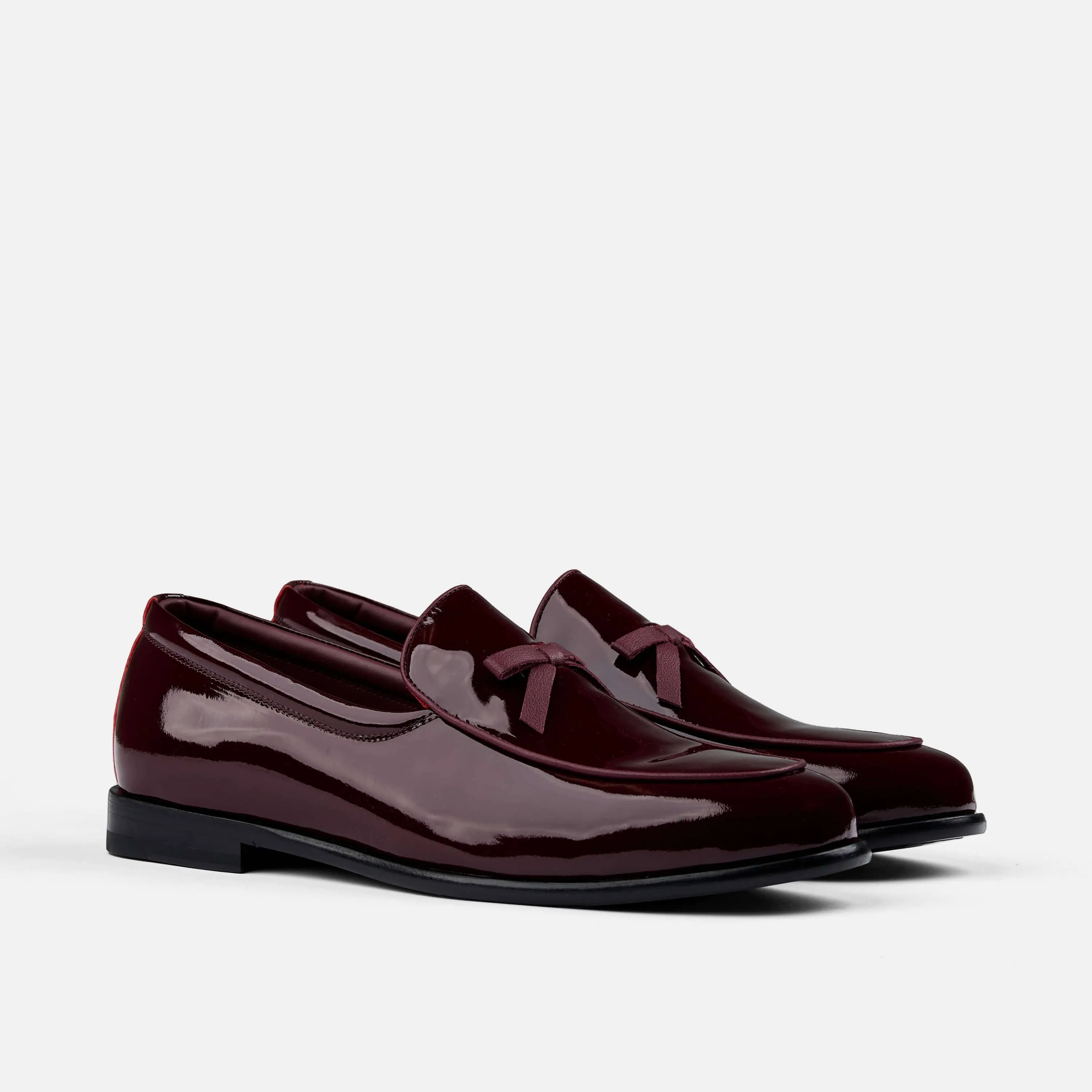 Mocassins belges Odell en cuir verni bordeaux