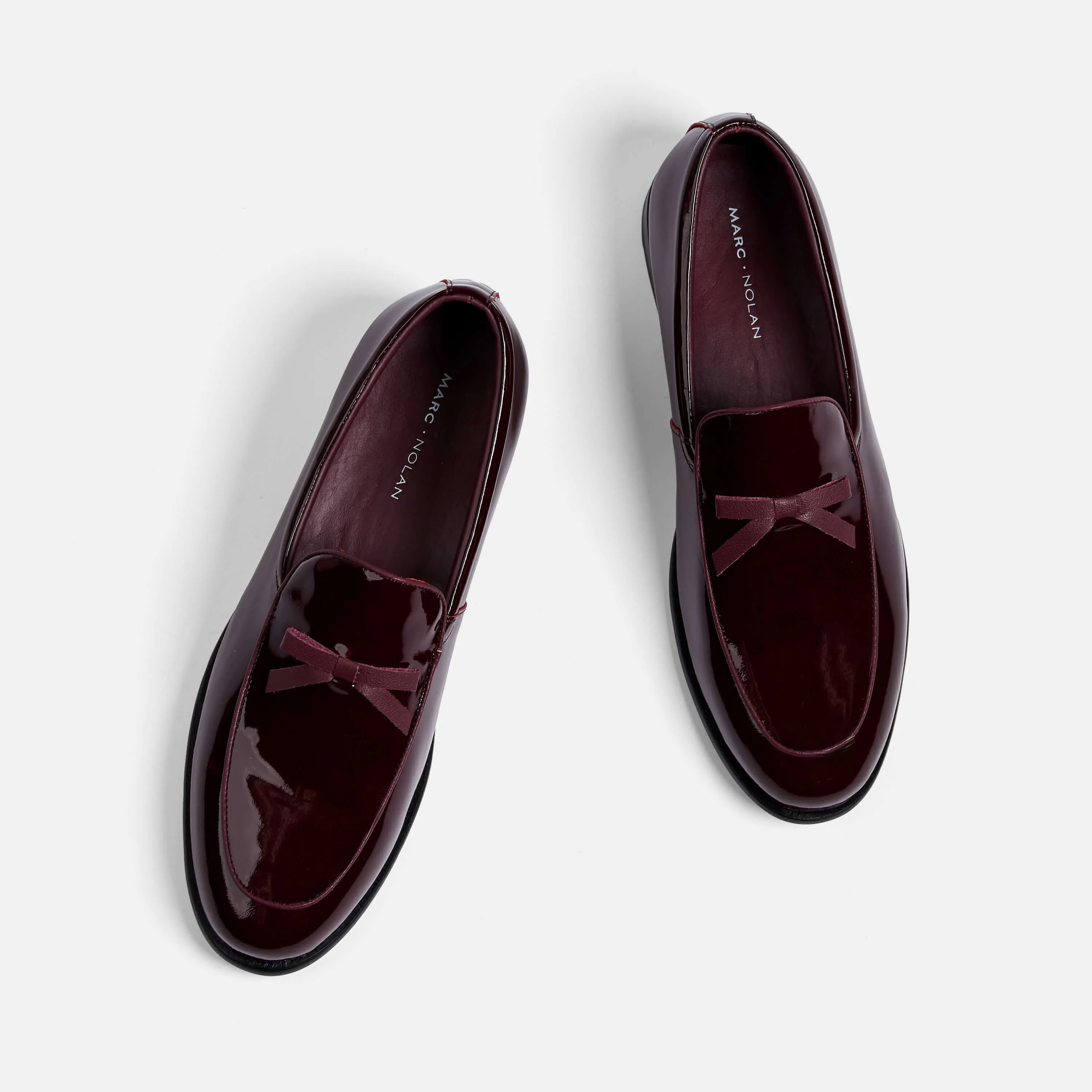 Mocassins belges Odell en cuir verni bordeaux