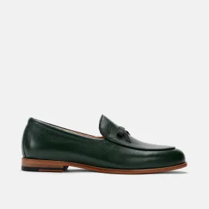 Mocassins belges Odell en cuir vert forêt