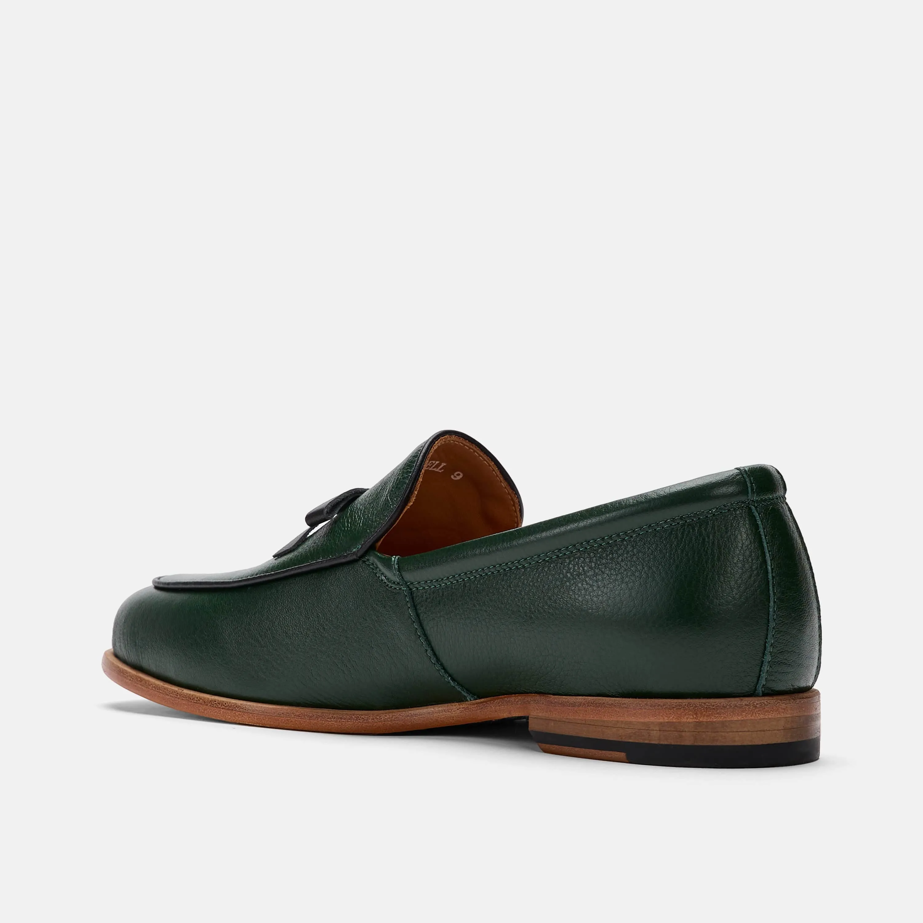 Mocassins belges Odell en cuir vert forêt