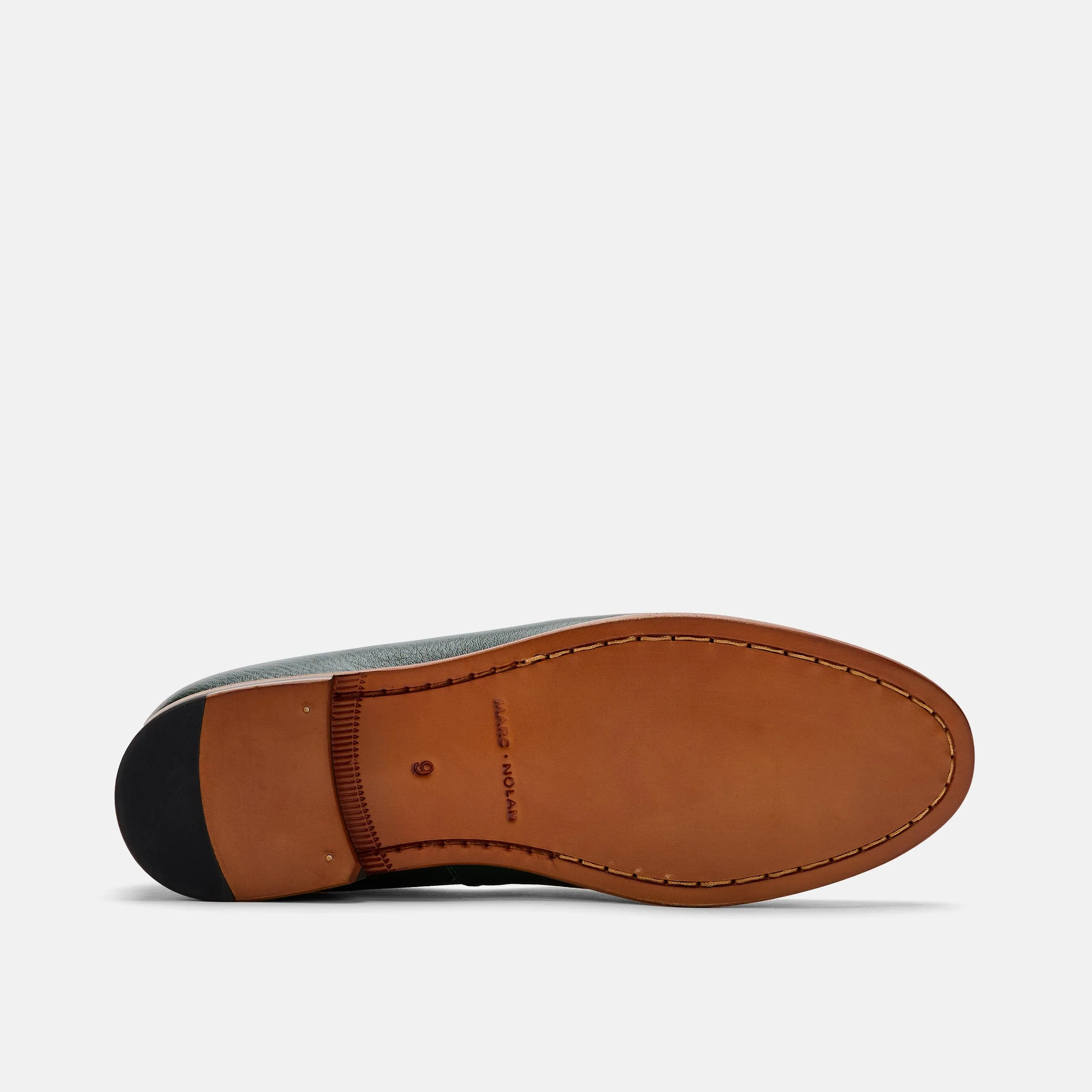 Mocassins belges Odell en cuir vert forêt