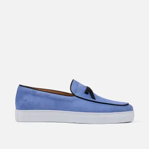 Chaussures mocassins sneakers Odell Ivy en daim bleu belge