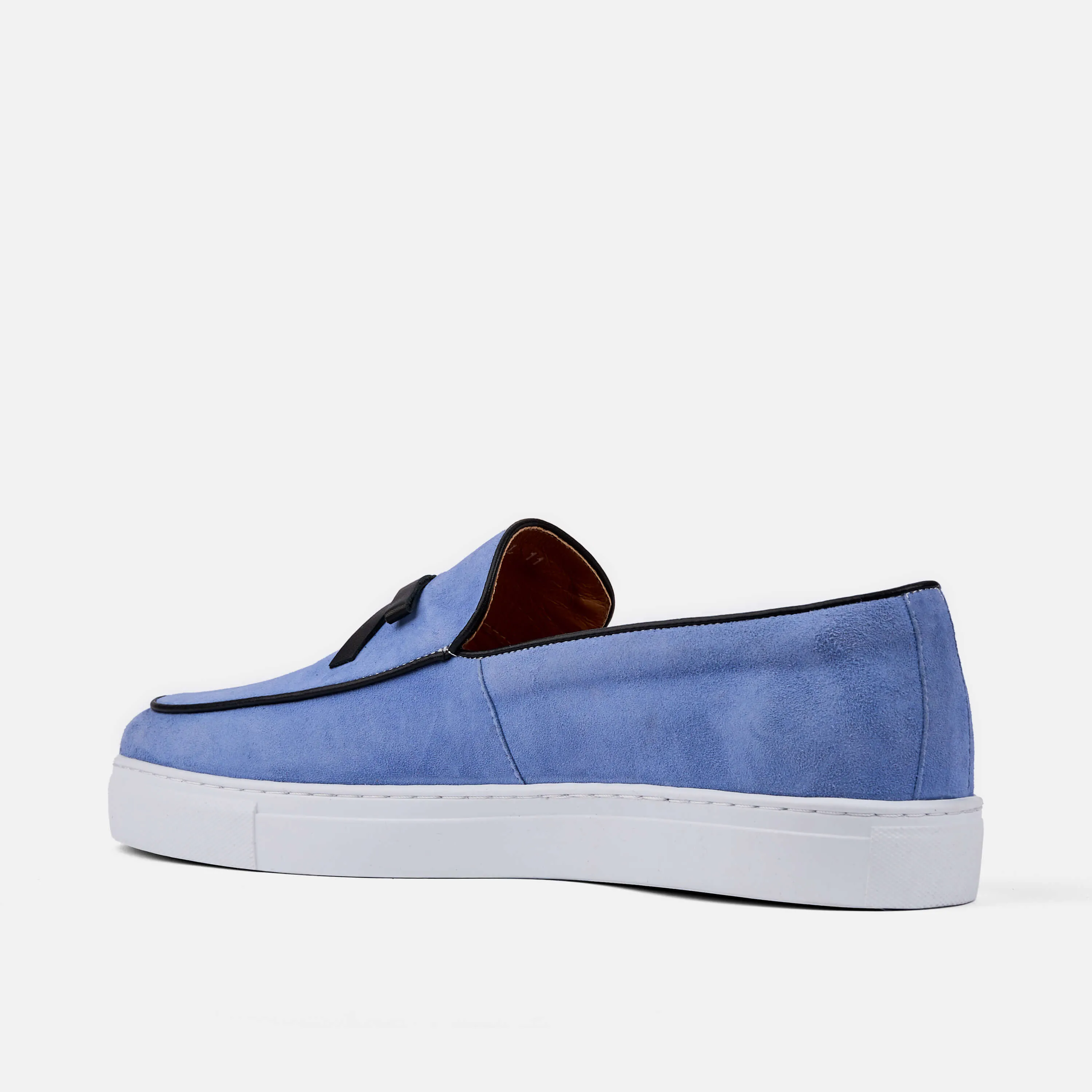 Chaussures mocassins sneakers Odell Ivy en daim bleu belge
