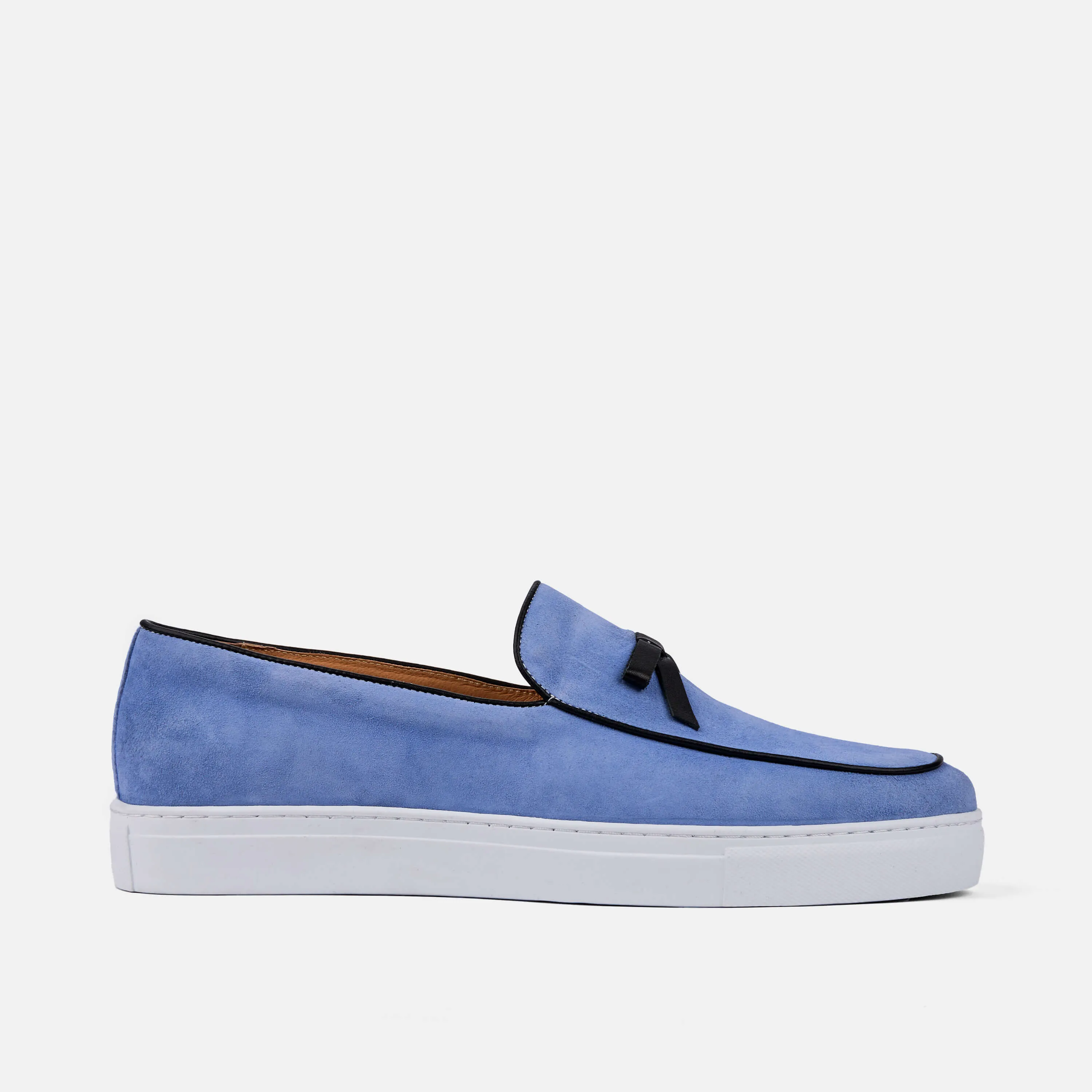 Chaussures mocassins sneakers Odell Ivy en daim bleu belge