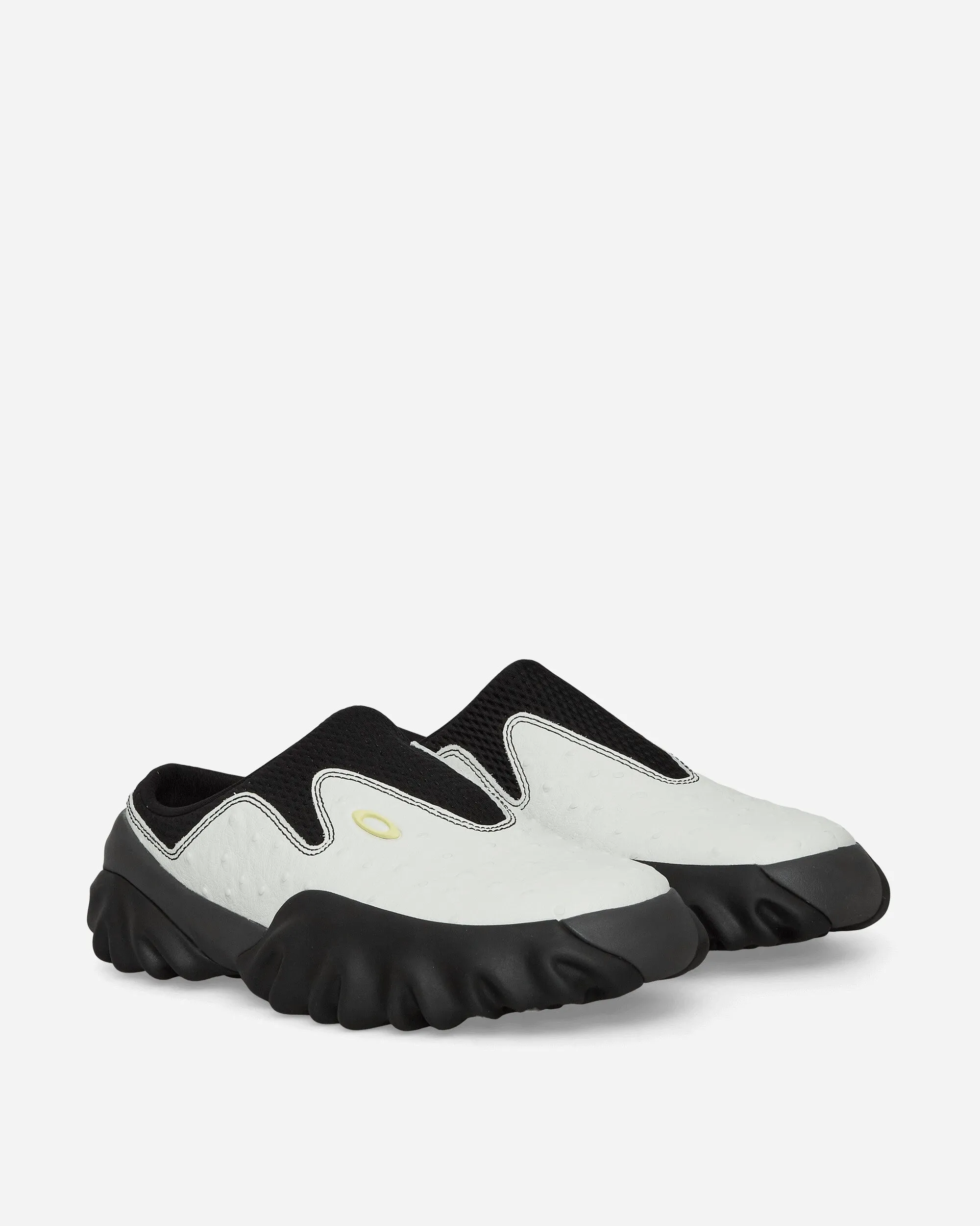 Mules Ostrich Chop Saw Blanc