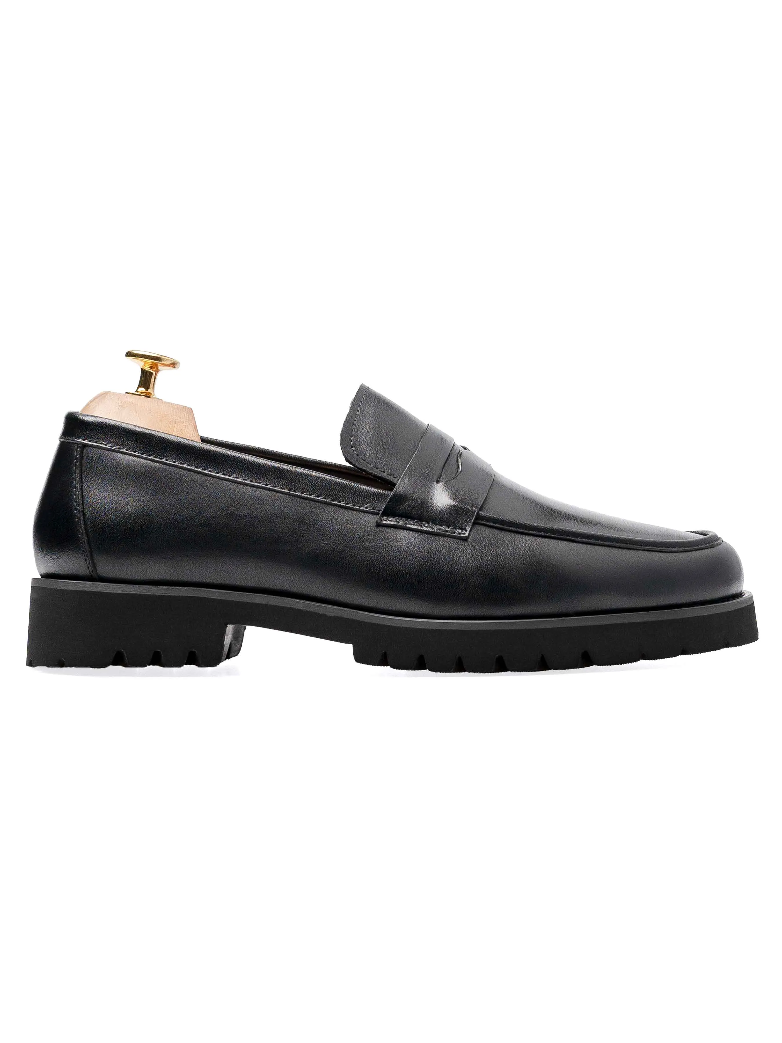 Penny Loafer - Cuir noir (Eva Combat)