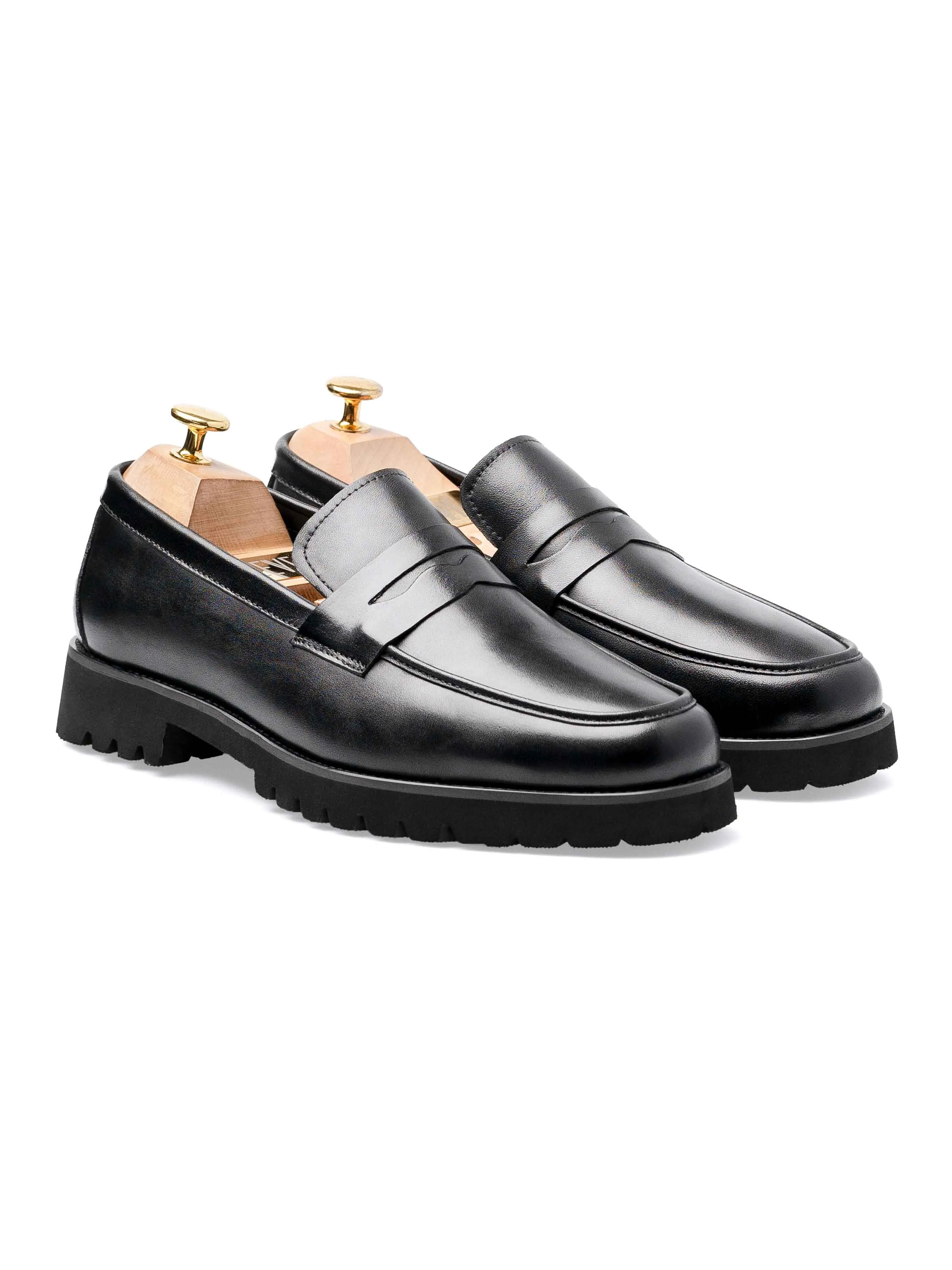 Penny Loafer - Cuir noir (Eva Combat)
