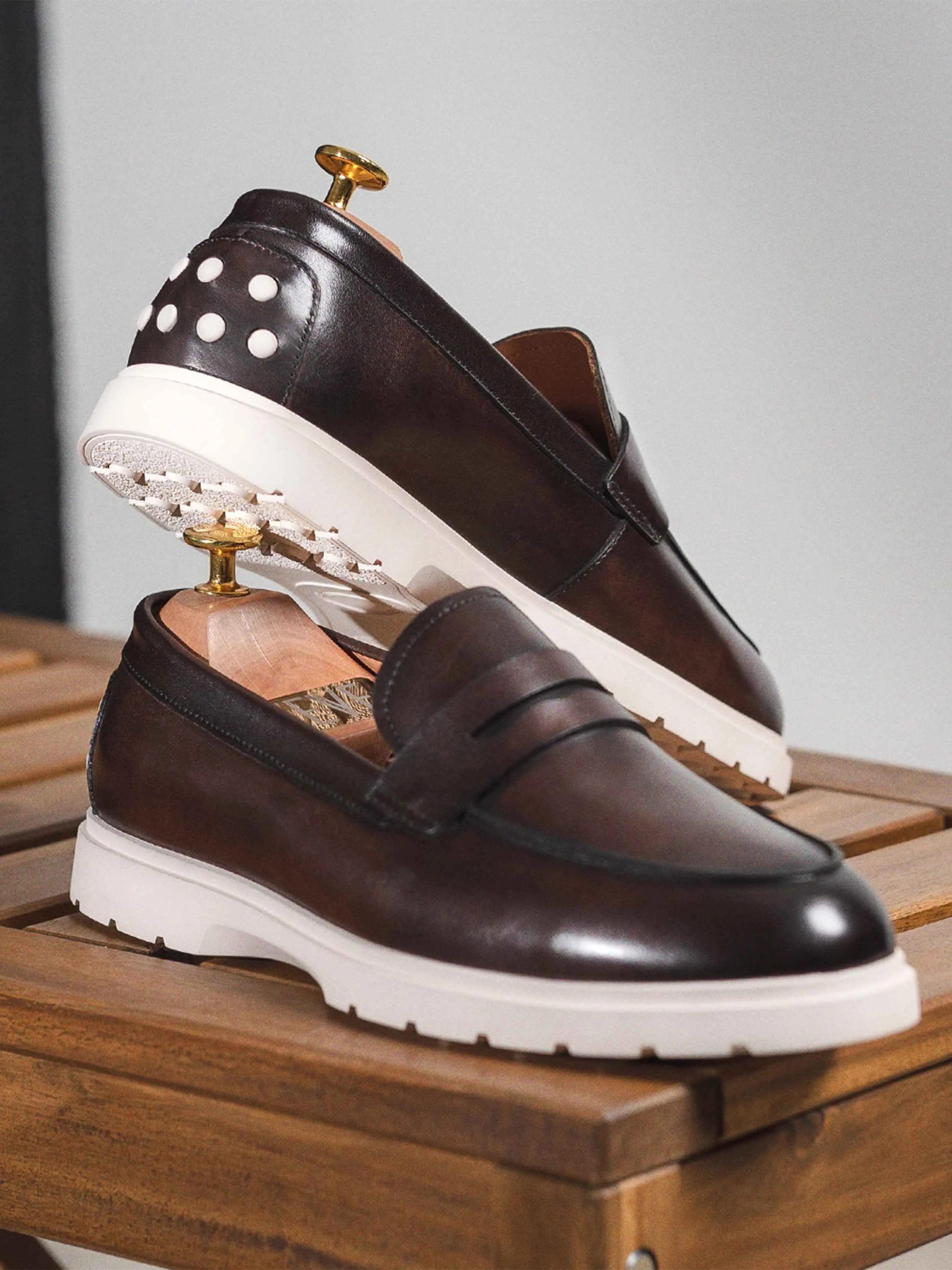 Penny Loafer - Café (Semelle Craie)