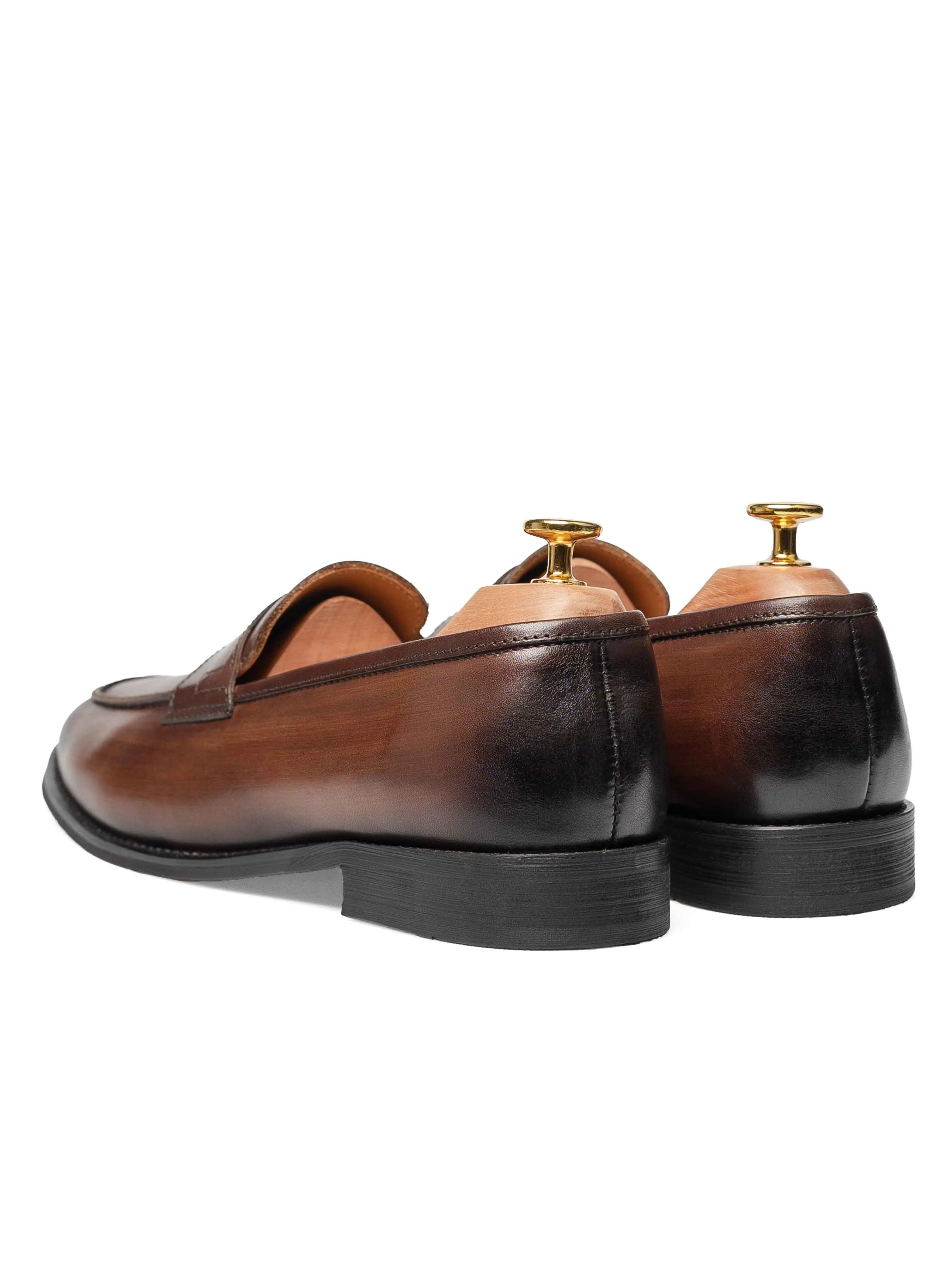 Penny Loafer - Brun Foncé (Patine Peinte à la Main)