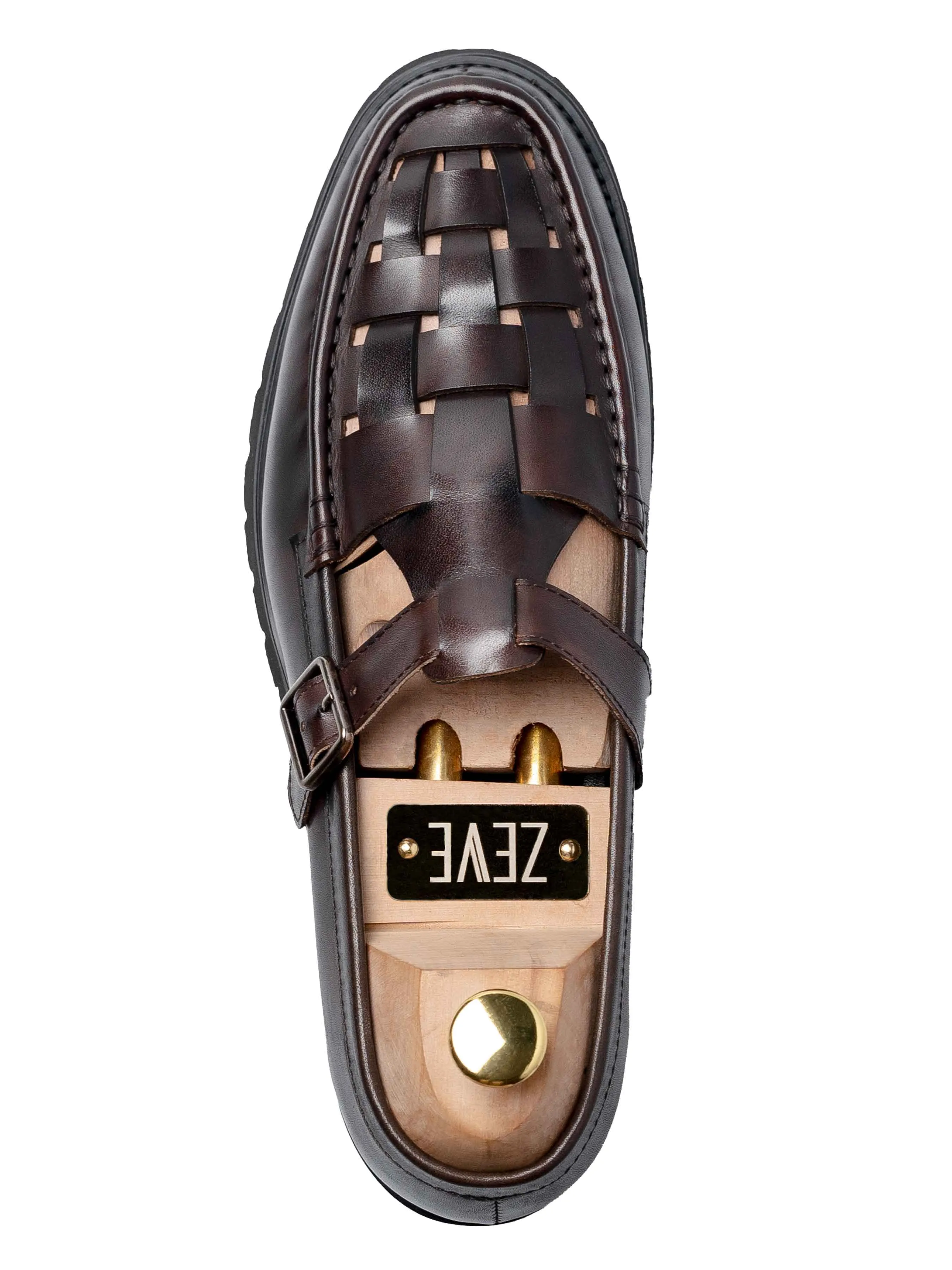 Perry Weave Loafer - Cuir marron foncé (Eva Combat)