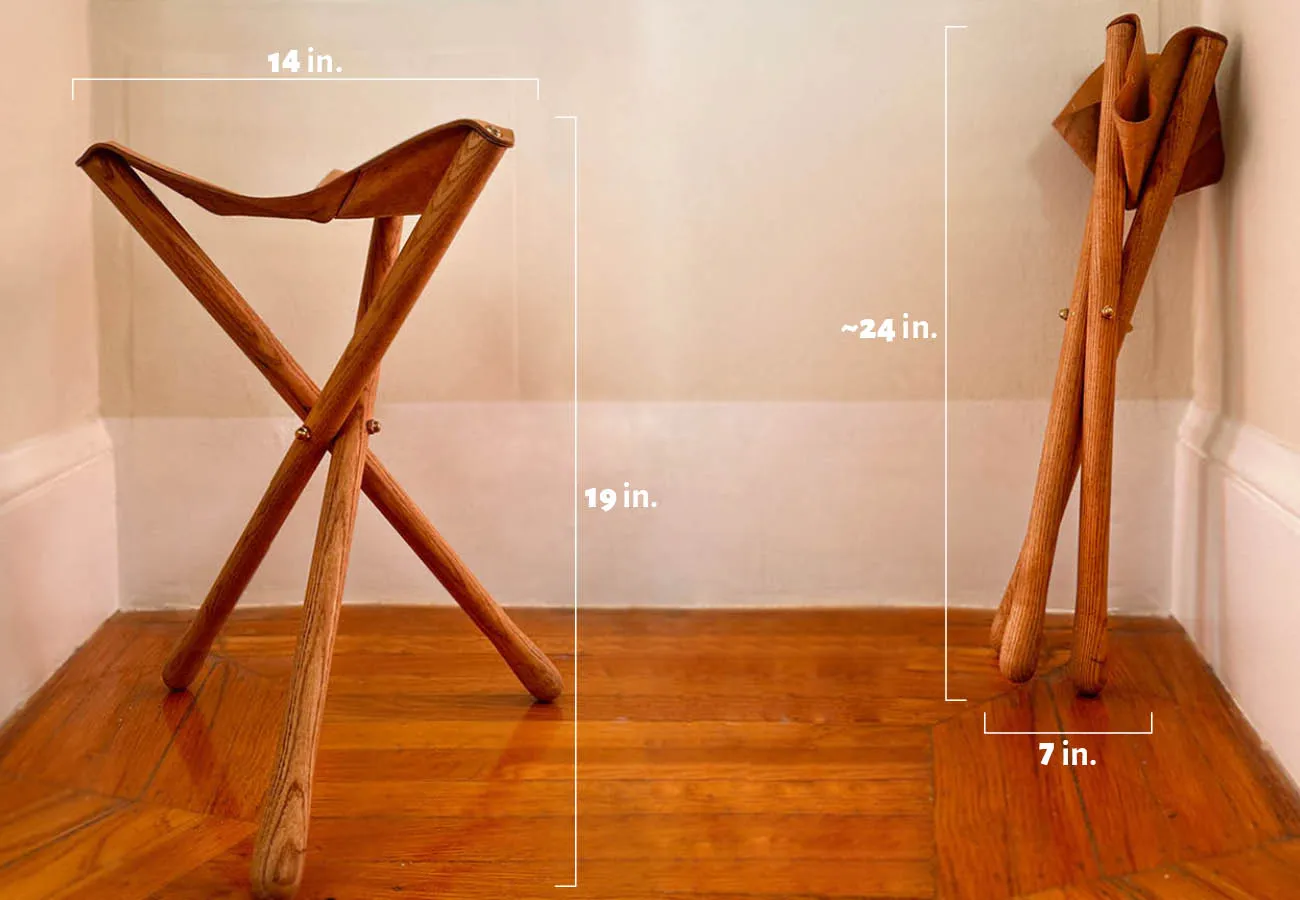 Tabouret en cuir assemblé