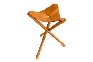 Tabouret en cuir assemblé
