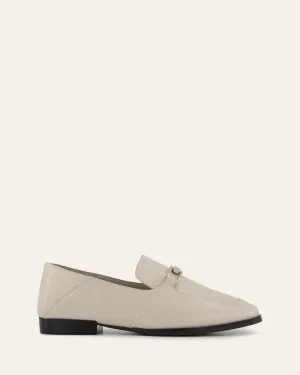 RILEY LOAFERS EN CUIR FROISSÉ BONE