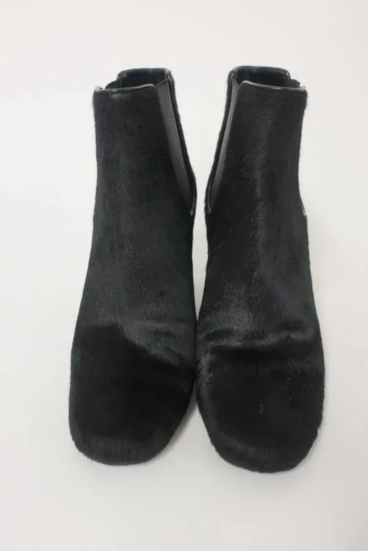Bottes Chelsea Saint Laurent Babies en Poil de Veau Noir Taille 36 Bottes à Cheville à Talon Haut