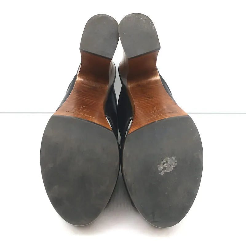 Sandales Plateforme Entrecroisées Saint Laurent en Cuir Noir Taille 37