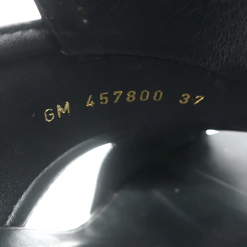 Sandales Plateforme Entrecroisées Saint Laurent en Cuir Noir Taille 37