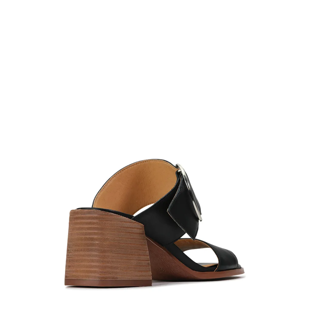 SART MULE SANDALE À DOUBLE BRETELLE EN CUIR