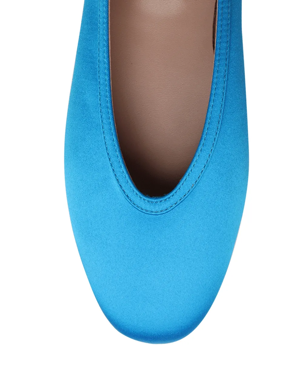 Satin Dafne Plat en Turquoise