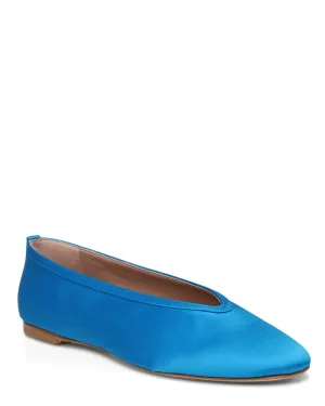 Satin Dafne Plat en Turquoise