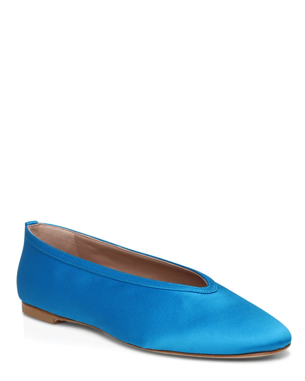 Satin Dafne Plat en Turquoise