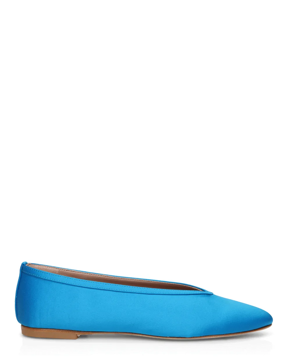 Satin Dafne Plat en Turquoise