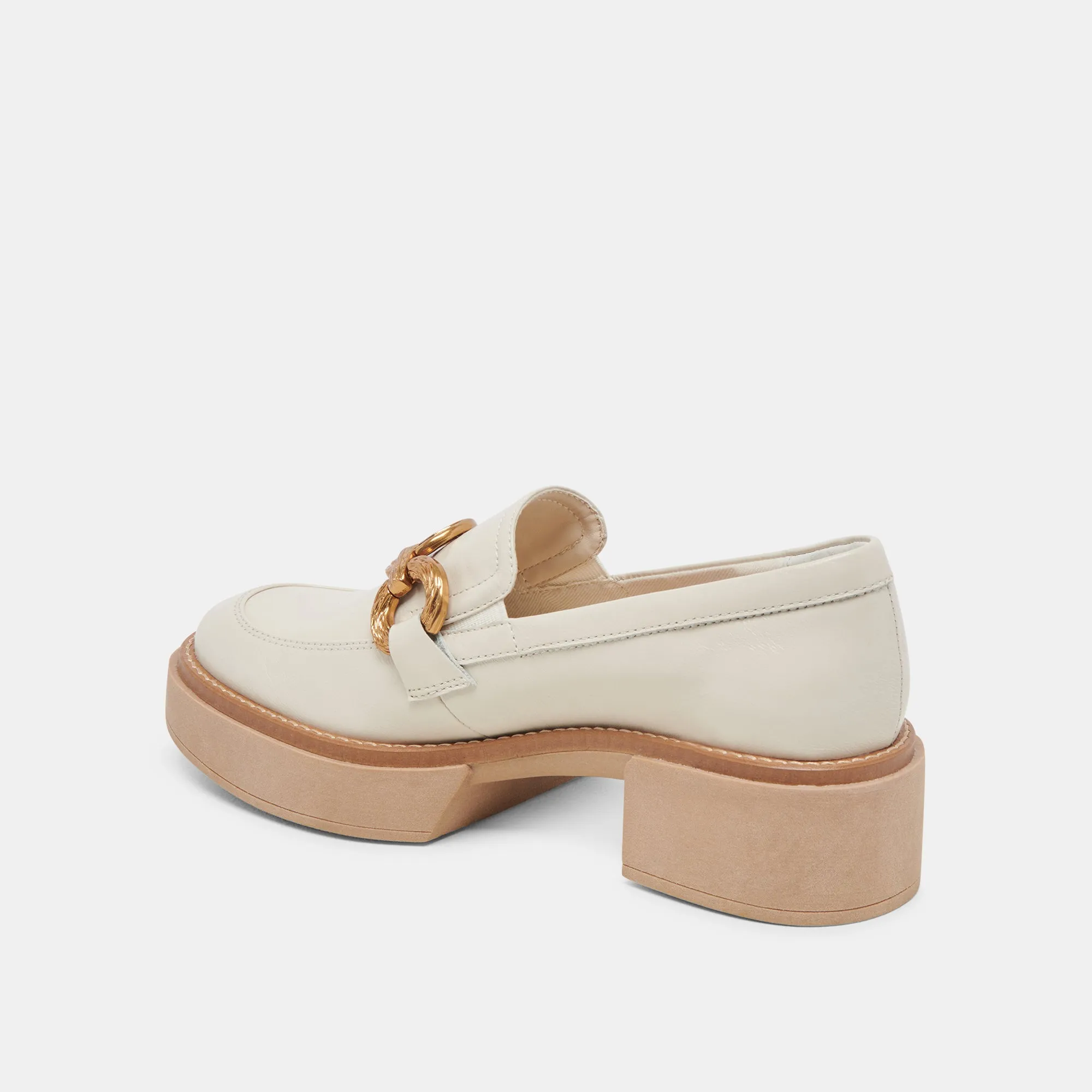 MOCASSINS SHEENA IVOIRE PATINÉS À EFFET FROISSÉ