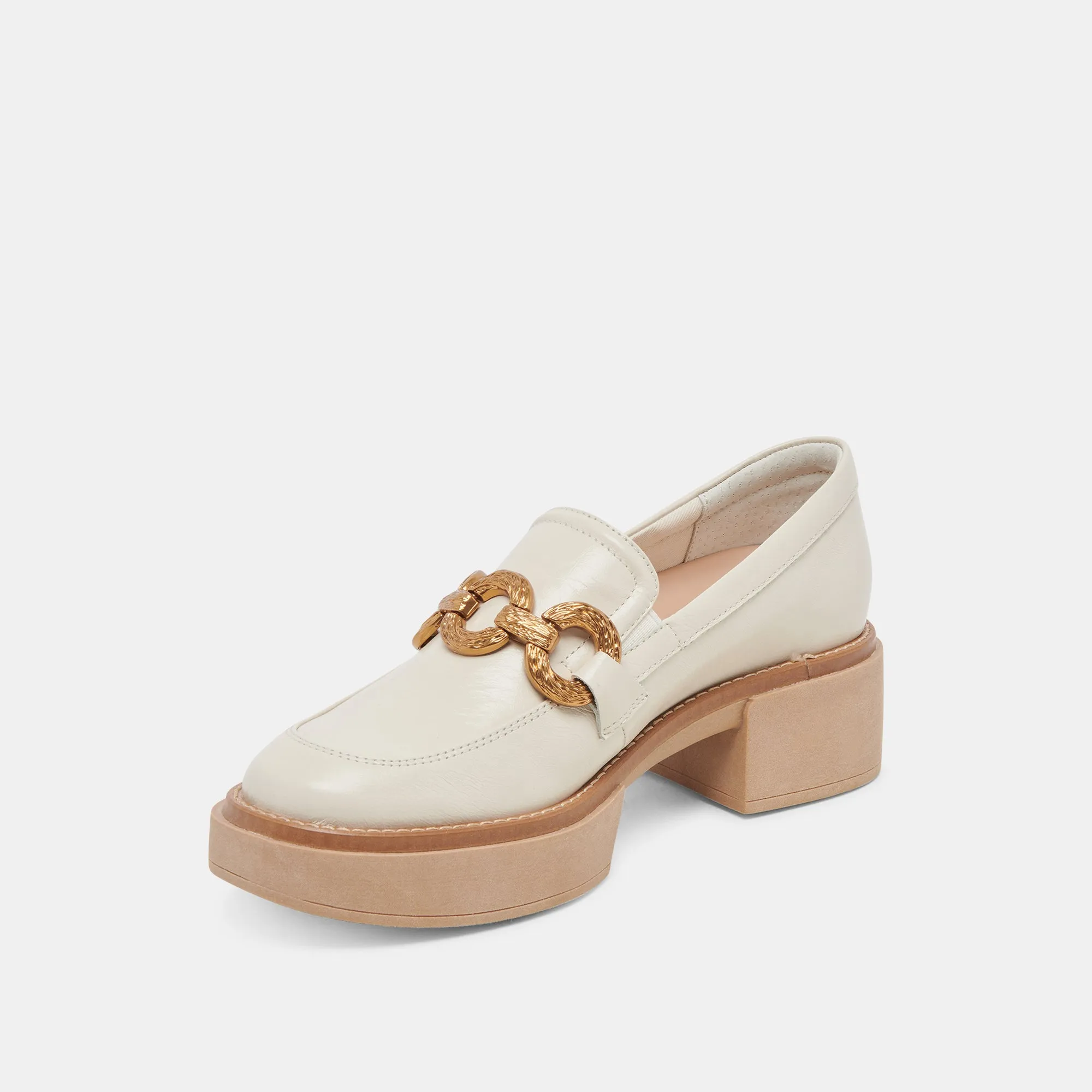 MOCASSINS SHEENA IVOIRE PATINÉS À EFFET FROISSÉ