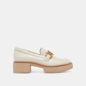 MOCASSINS SHEENA IVOIRE PATINÉS À EFFET FROISSÉ