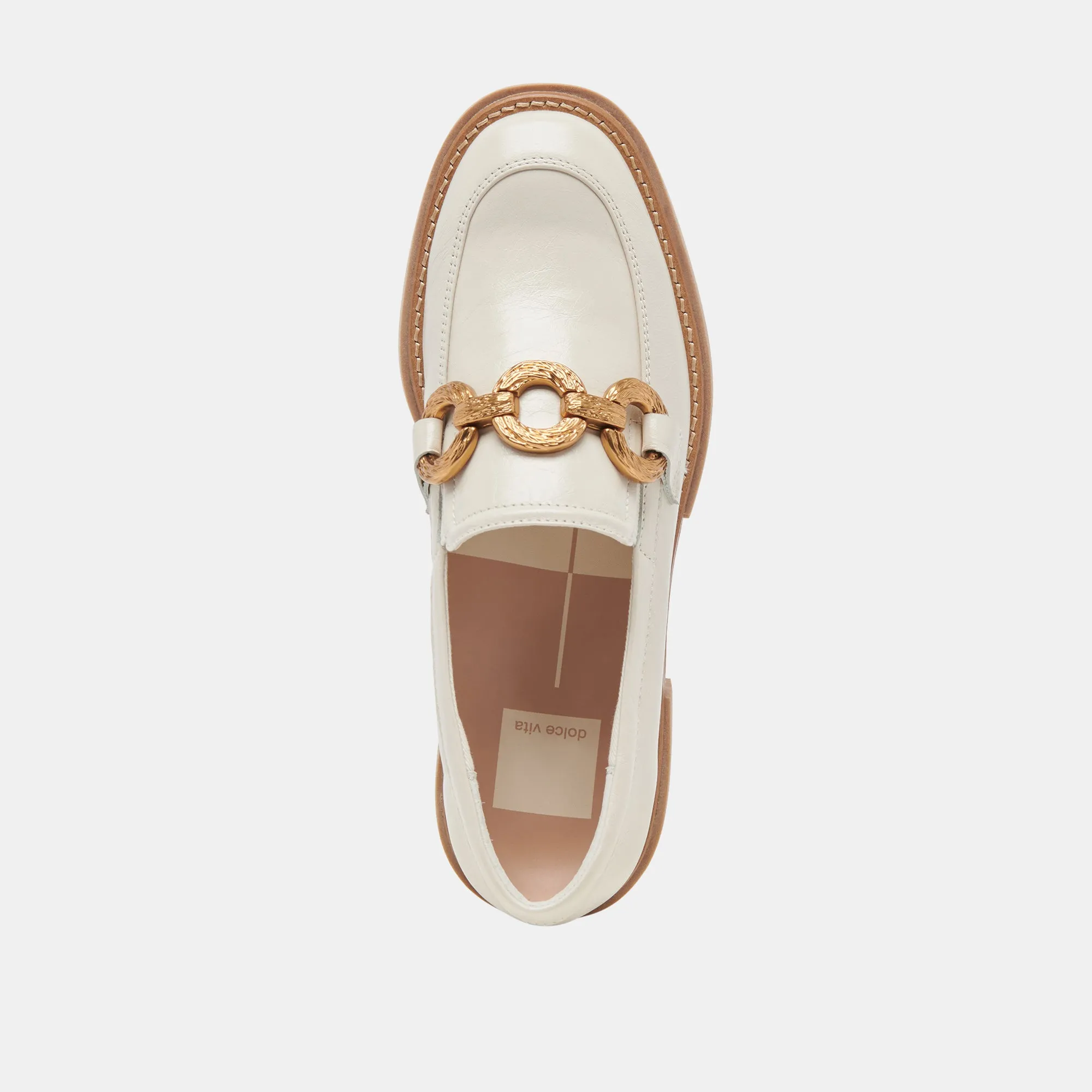 MOCASSINS SHEENA IVOIRE PATINÉS À EFFET FROISSÉ