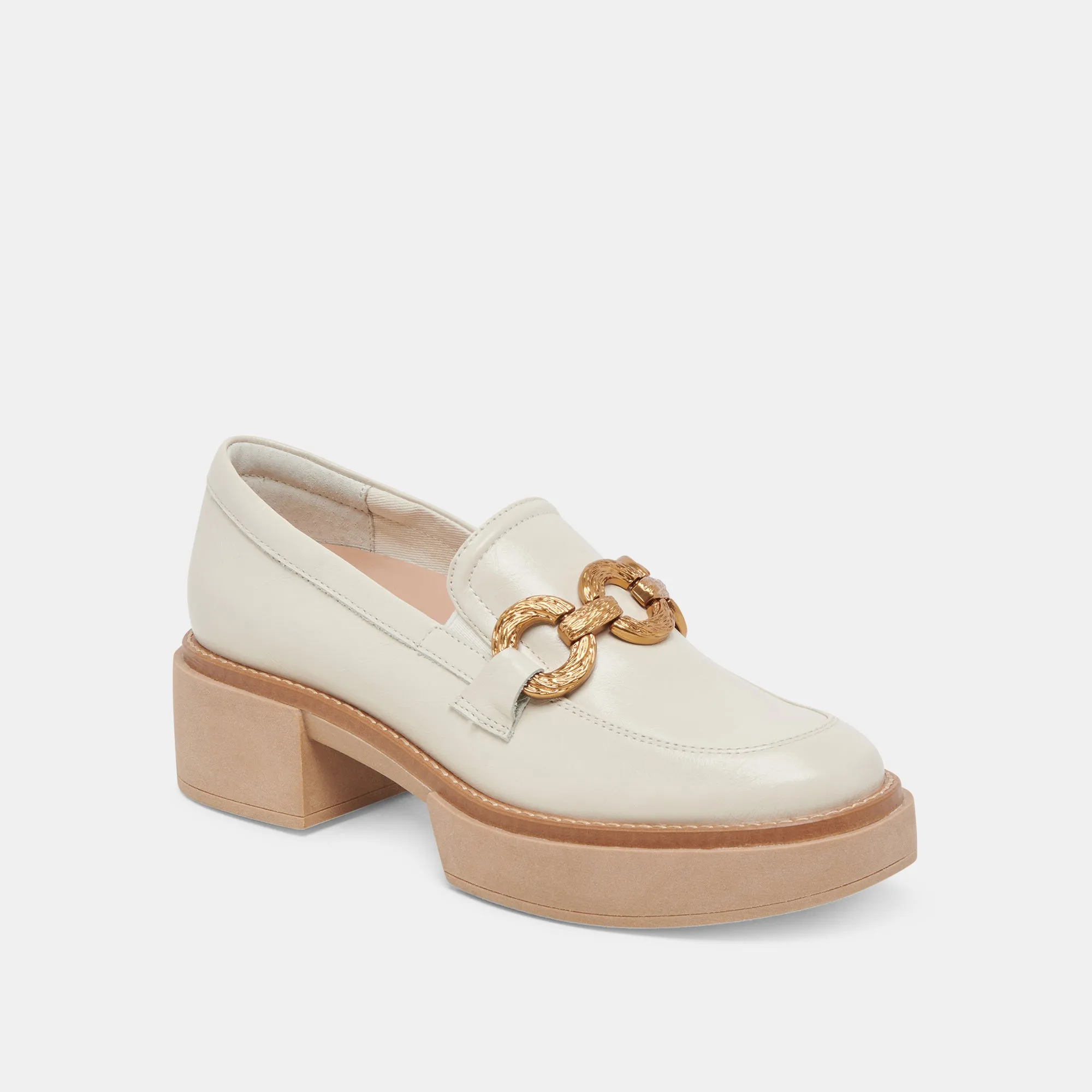 MOCASSINS SHEENA IVOIRE PATINÉS À EFFET FROISSÉ