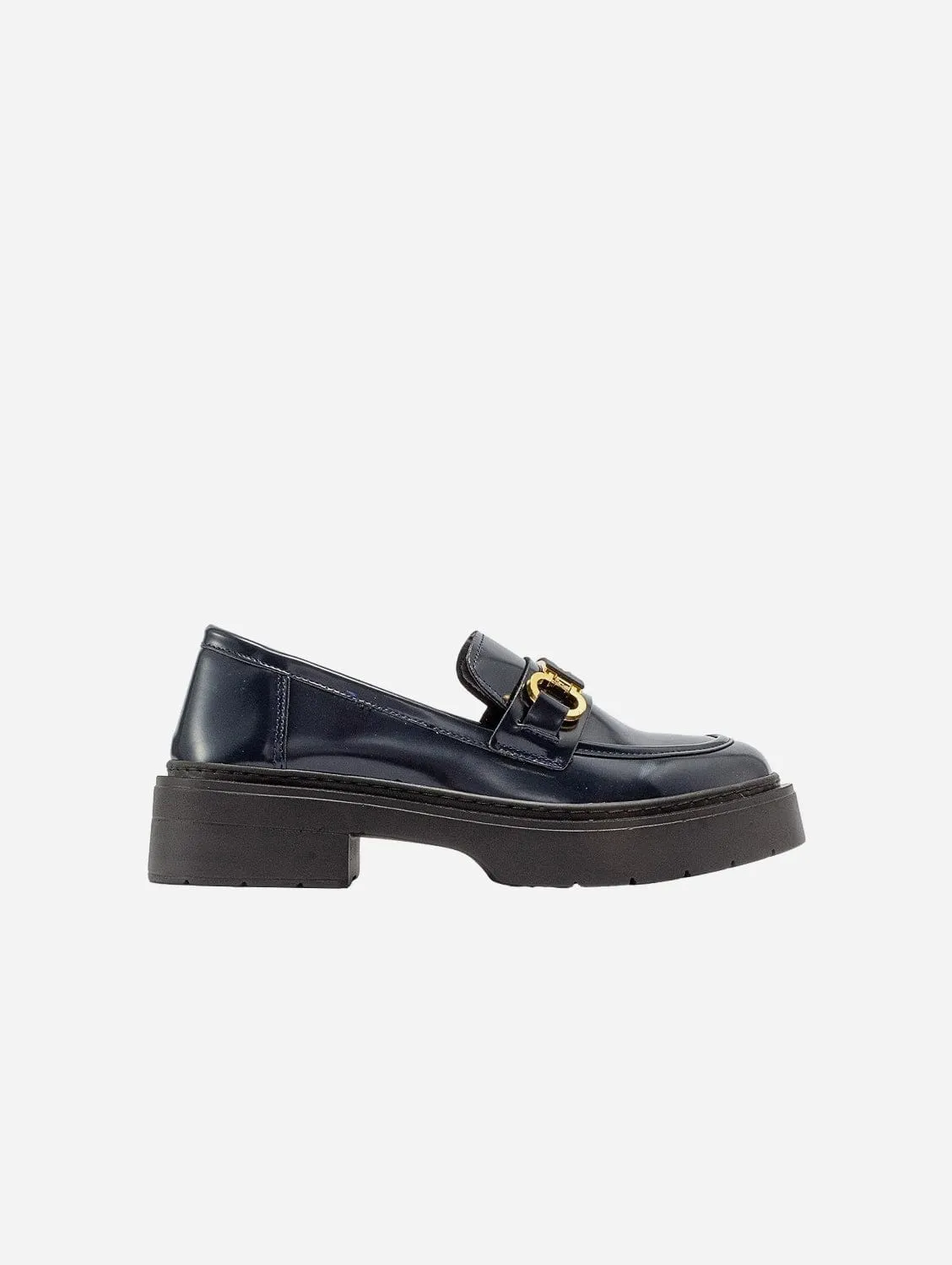 Simone Loafers à Plateforme en Similicuir Vegan | Vernis Marine