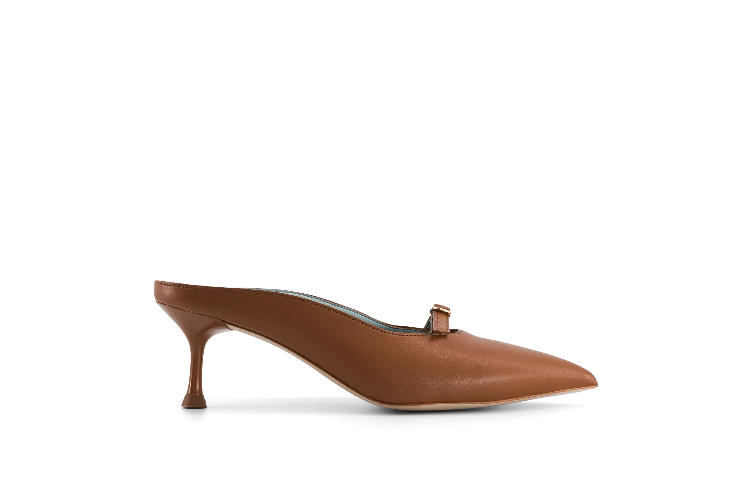 Sixte Mules à Talons en Cuir Végan | Marron