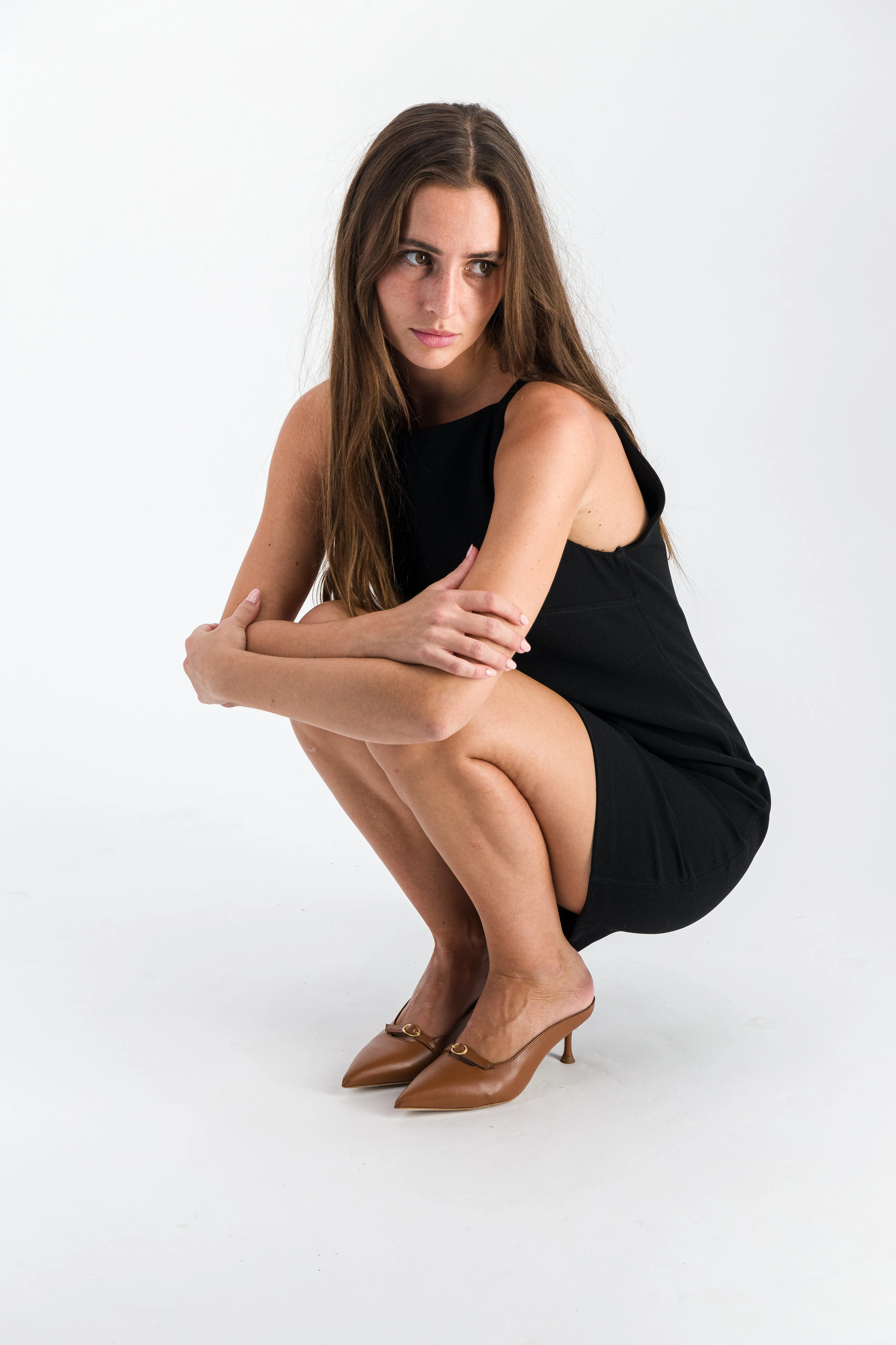 Sixte Mules à Talons en Cuir Végan | Marron