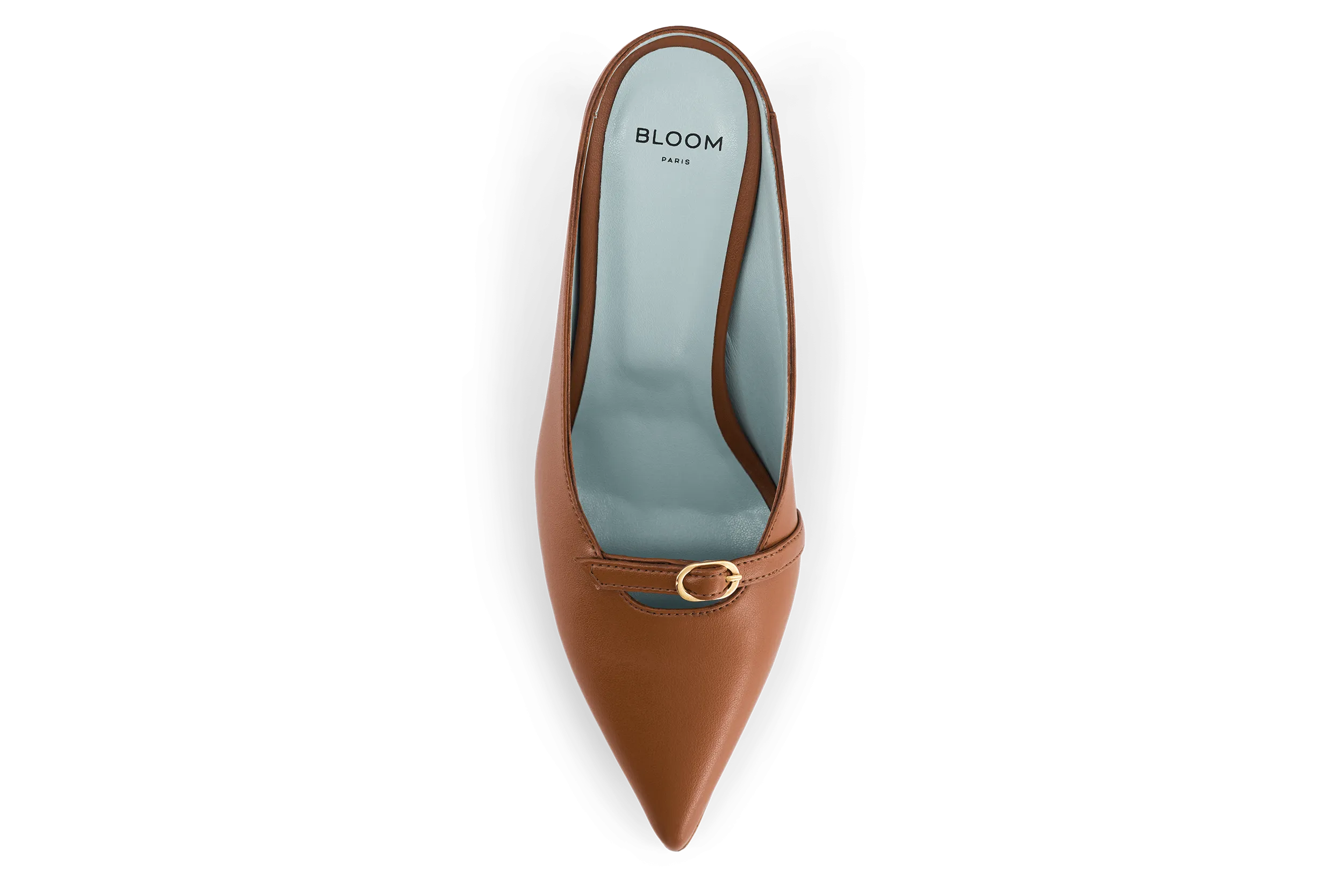 Sixte Mules à Talons en Cuir Végan | Marron