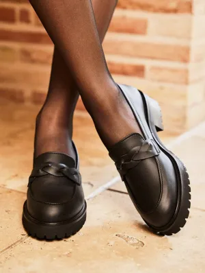 Spell Recycled Grain Leather Vegan Loafers | Noir