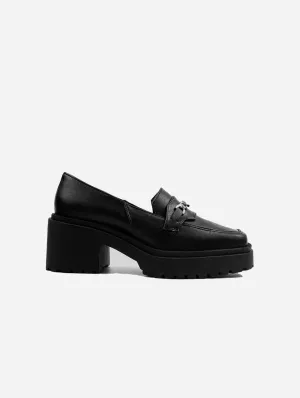 Mocassins Végans en Cuir de Raisin Épais et Carré | Noir