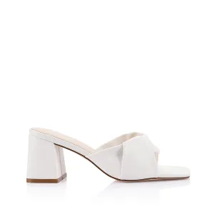 Mules Stella à bloc talon - Craie lisse