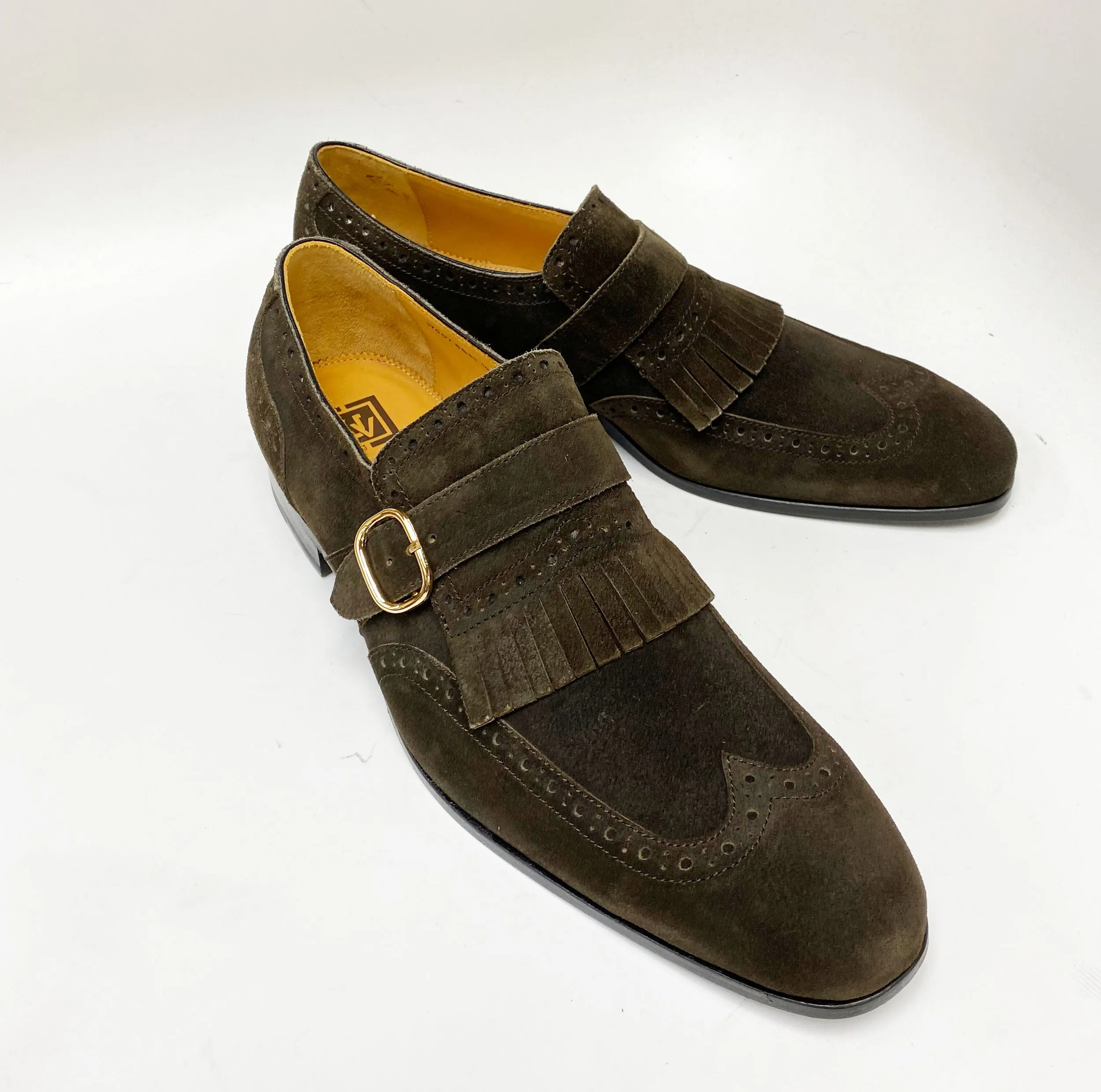 Chaussure en Suède Souple à Enfiler Marron