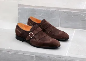 Chaussure en Suède Souple à Enfiler Marron