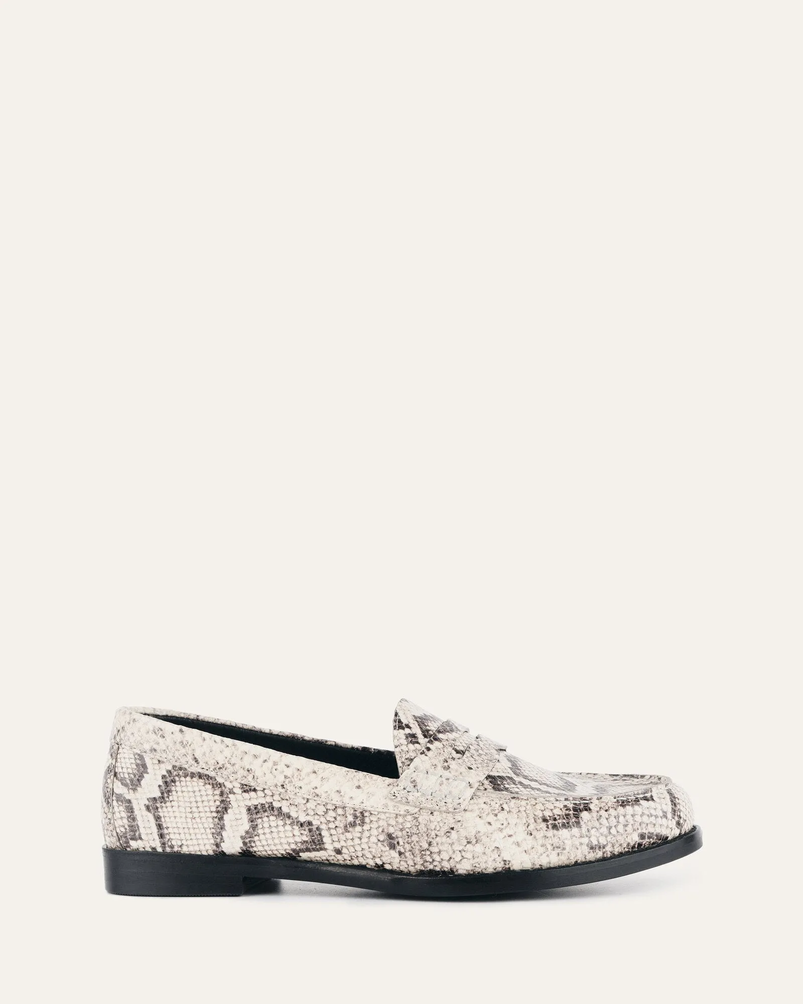 MOCASSINS TAIT EN CUIR IMPRIMÉ SERPENT NATUREL