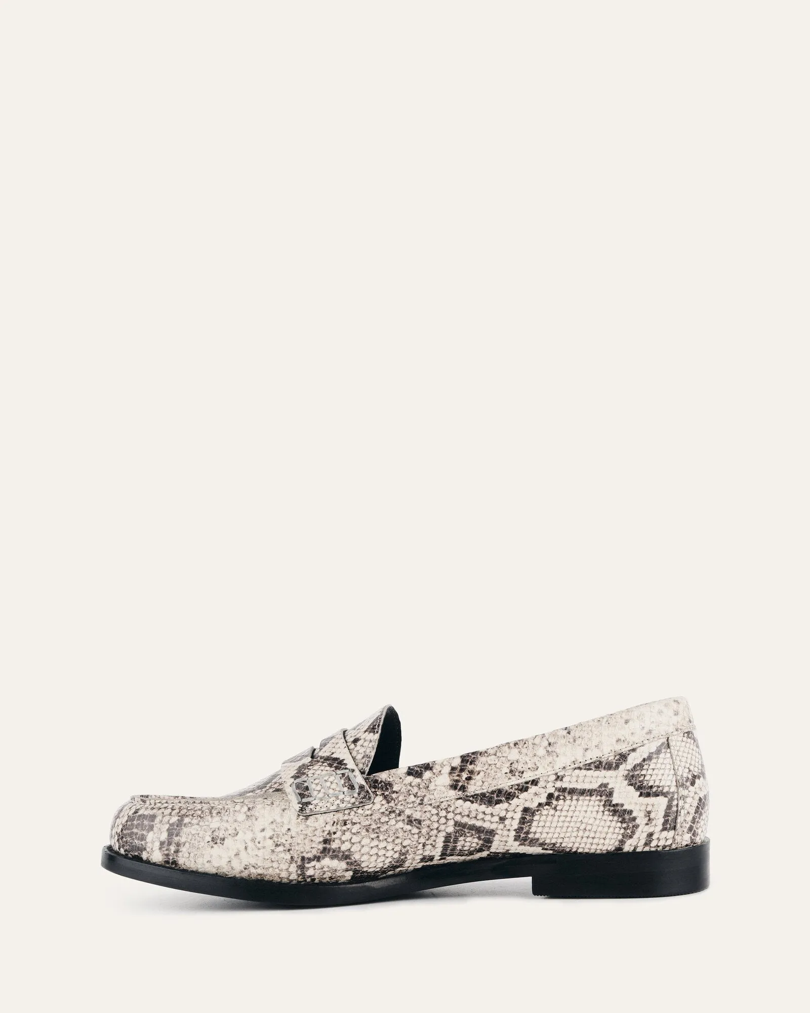 MOCASSINS TAIT EN CUIR IMPRIMÉ SERPENT NATUREL