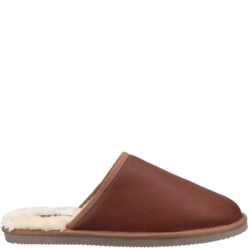 Pantoufles en cuir Tan Coady