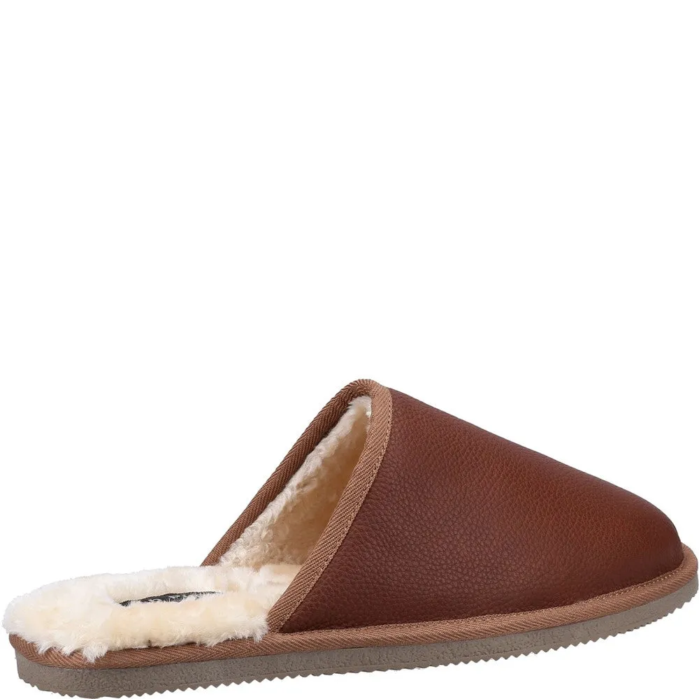 Pantoufles en cuir Tan Coady
