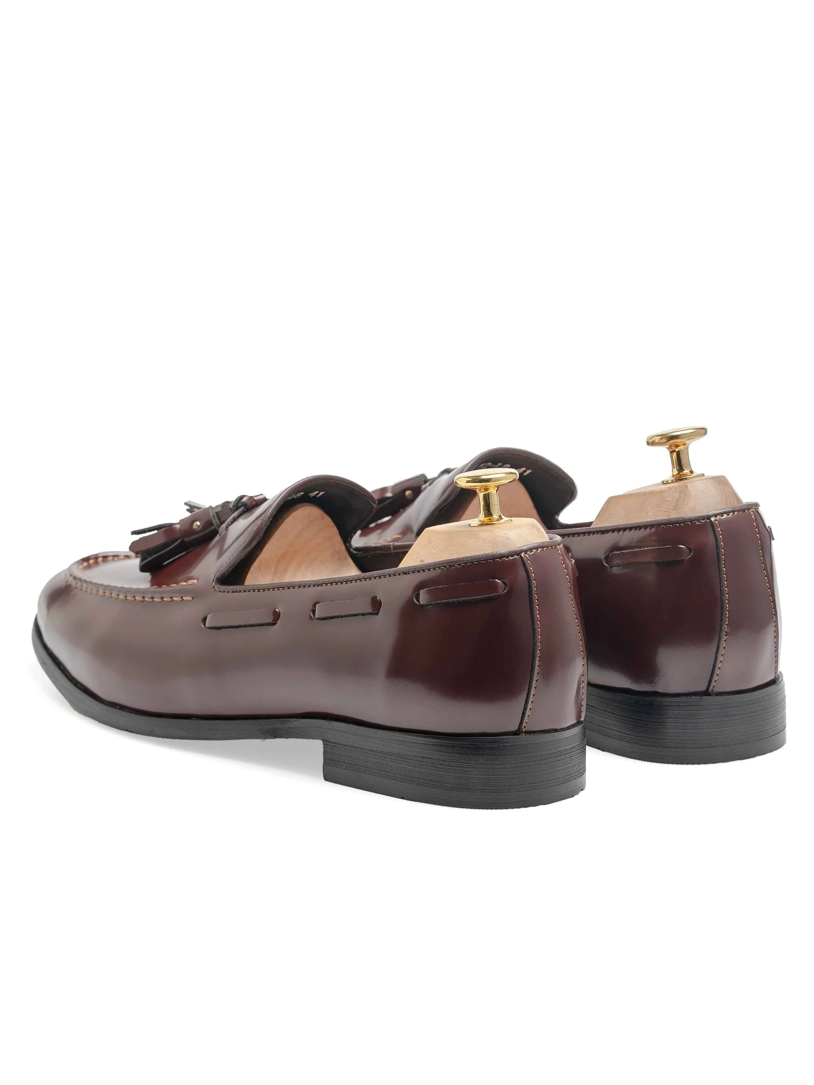 Mocassin à gland - Cuir brun verni